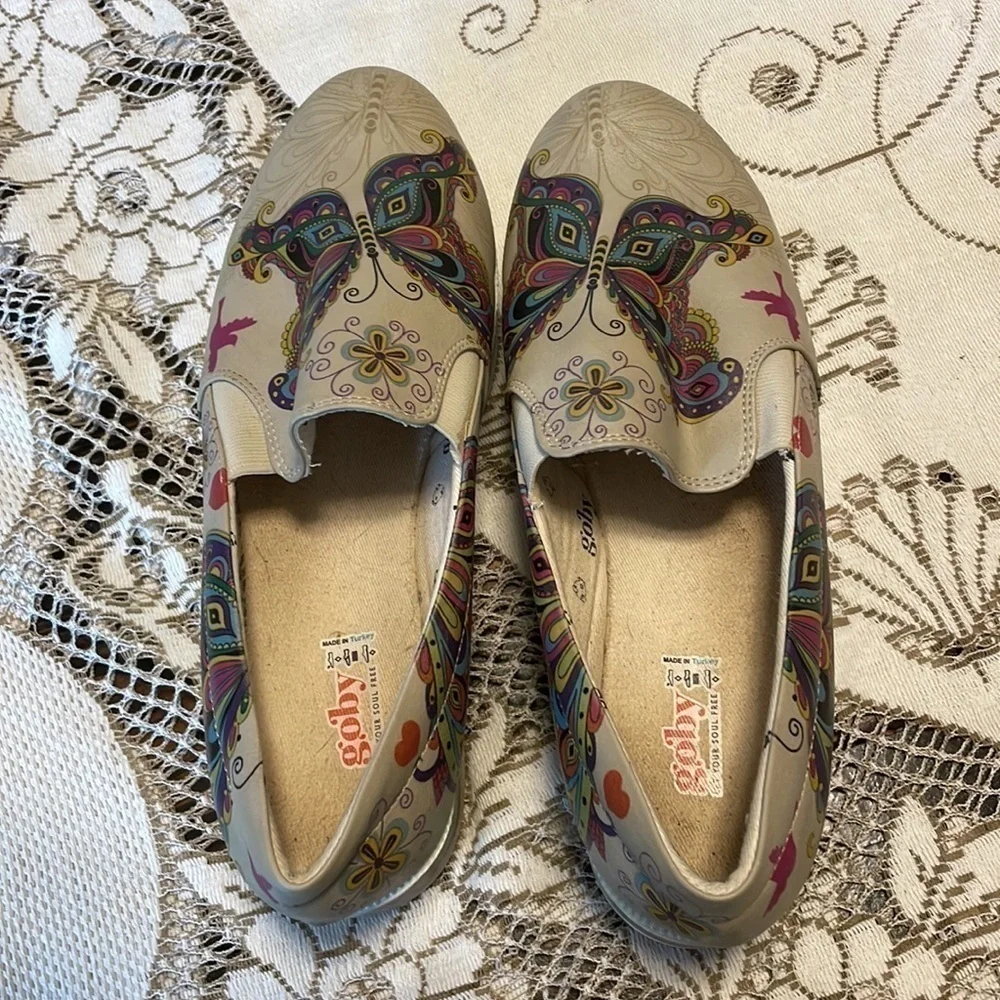 💐HOST Pick💐 Goby Taupe Butterfly Platform Shoes Size 40 - Picture 3 of 6